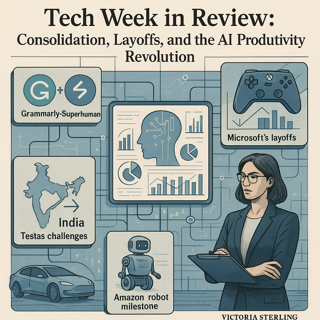 Tech Week in Review: Consolidation, Layoffs, and the AI Productivity Revolution - Featured image illustration