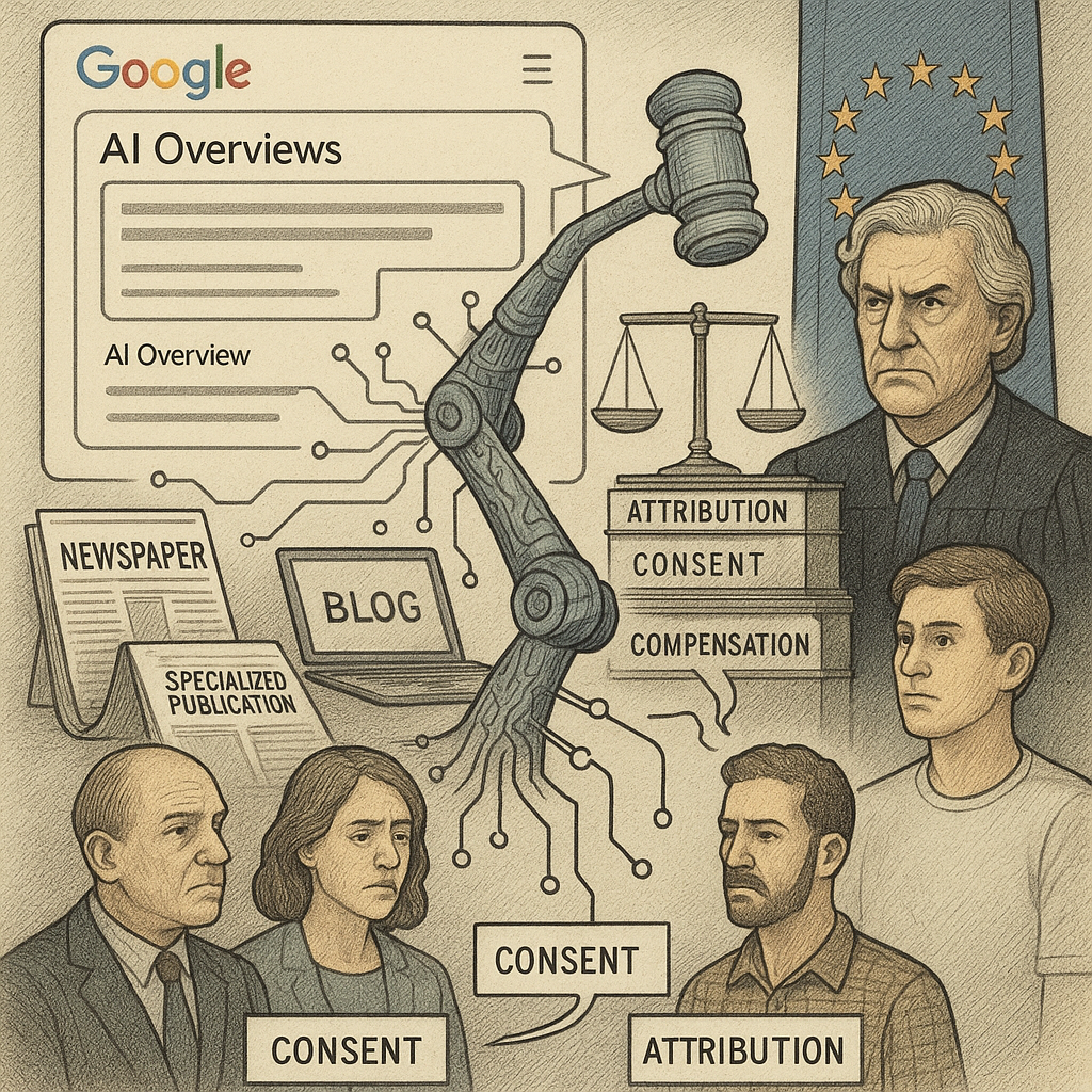Google's AI Overviews Face EU Scrutiny: The Ethics of Information Extraction in the Age of AI - Featured image illustration