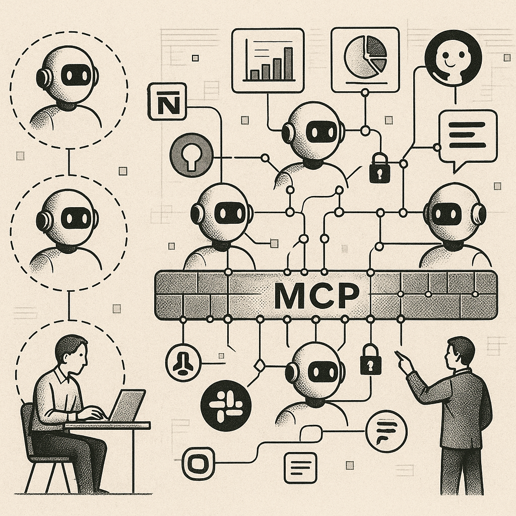 The Protocol That's Quietly Revolutionizing AI: How MCP is Building the Internet of AI Agents - Featured image illustration