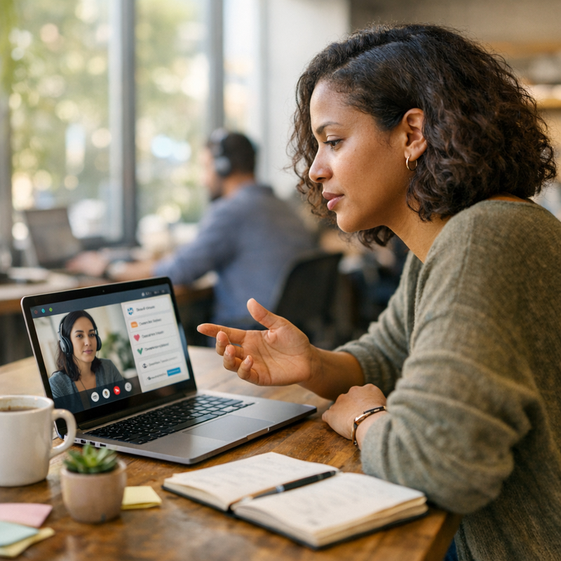 Professional consultation about digital mental health tools in modern workspace